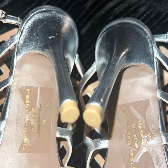 Women's Mossimo Slingback Stiletto Sandal Peep Toe Hollow Silver - Picture 11 of 11